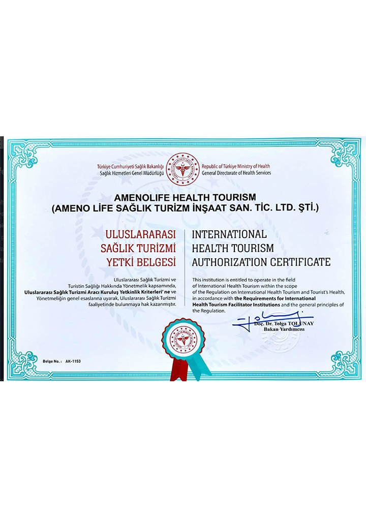 Uluslararası Sağlık Turizmi Yetki Belgesi